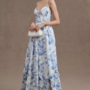 V. Chapman - The Carmen Dress in Provencal Blue Floral
